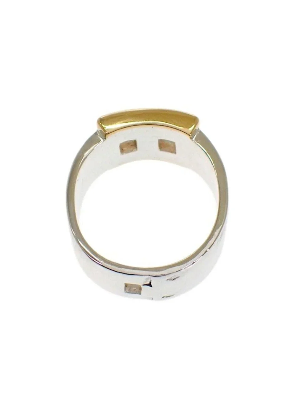 Hermes Newhela Crest S Rin 49 Full 18K Yellow Gold 925 Sterling Silver and Logo
